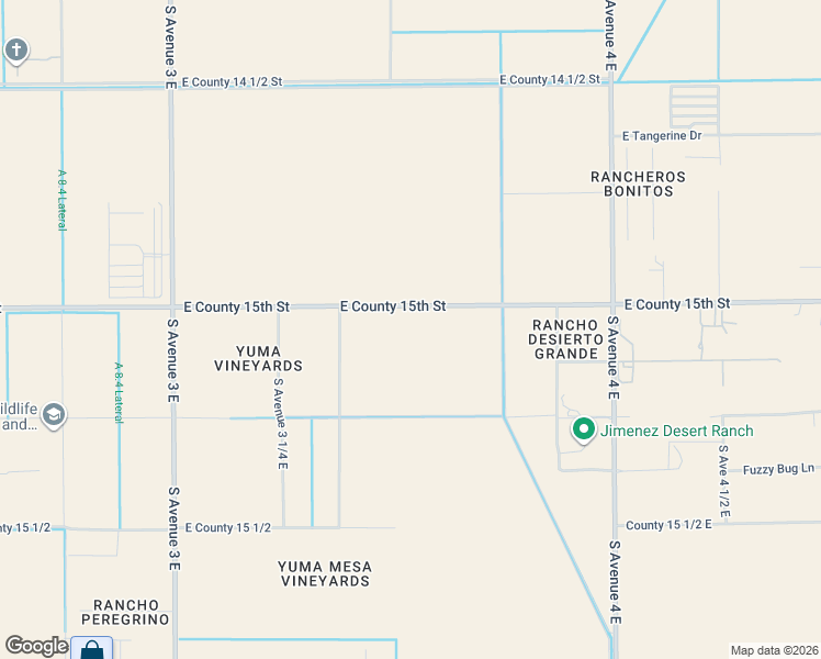 map of restaurants, bars, coffee shops, grocery stores, and more near 3525 East County 15th Street in Yuma