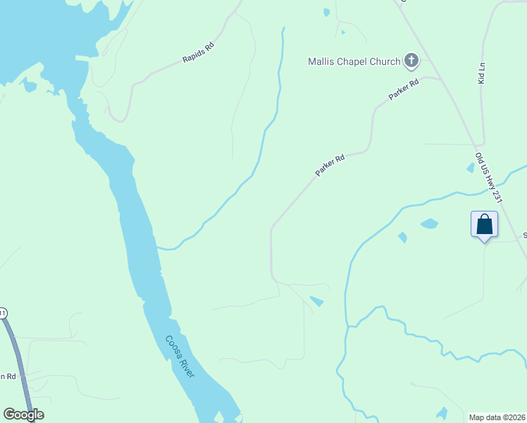 map of restaurants, bars, coffee shops, grocery stores, and more near 820 Parker Road in Wetumpka