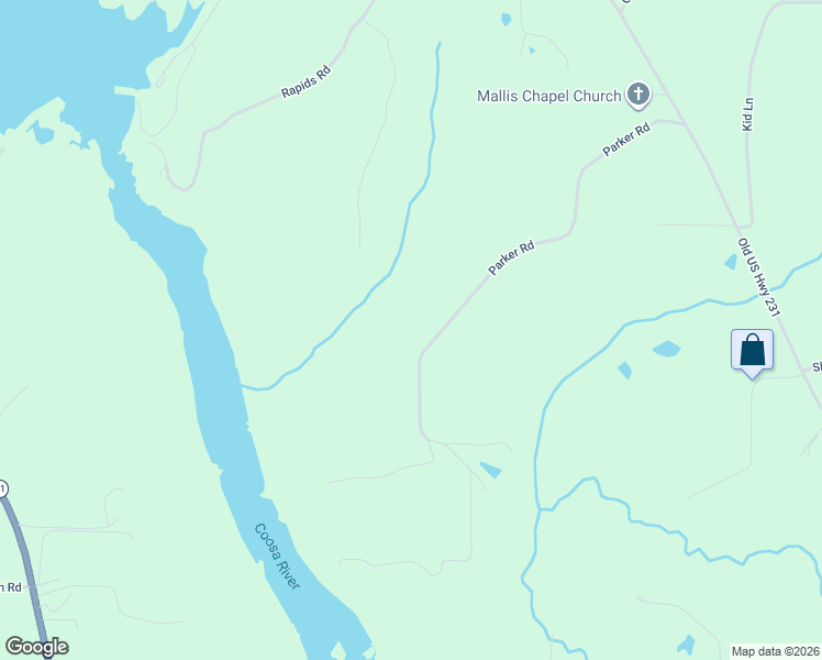 map of restaurants, bars, coffee shops, grocery stores, and more near 820 Parker Road in Wetumpka
