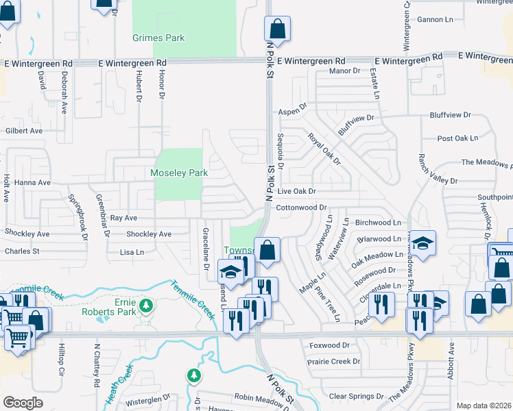 map of restaurants, bars, coffee shops, grocery stores, and more near 1213 Nancywood Avenue in DeSoto