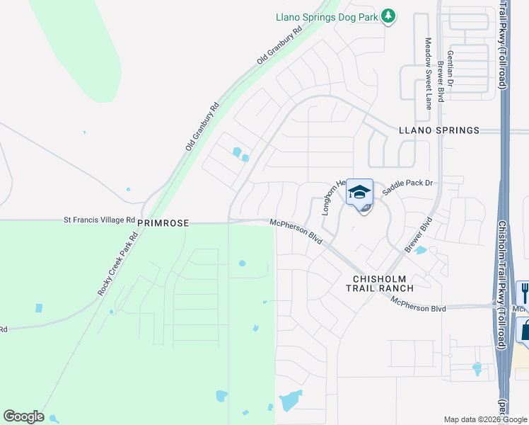 map of restaurants, bars, coffee shops, grocery stores, and more near 6637 Texas Cowboy Drive in Fort Worth
