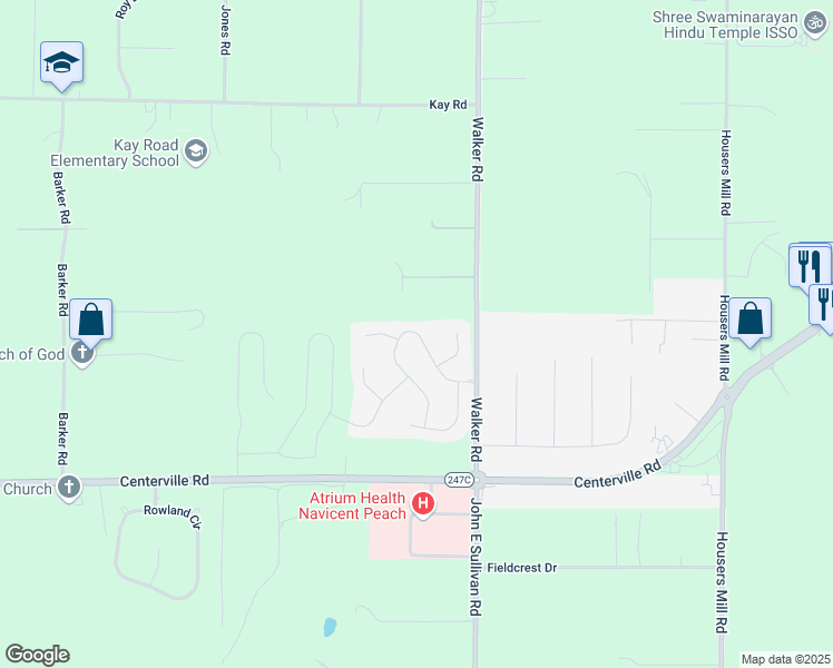map of restaurants, bars, coffee shops, grocery stores, and more near 212 Brandon Way in Byron