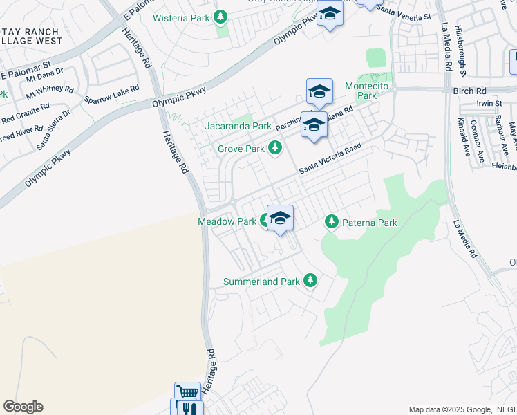 map of restaurants, bars, coffee shops, grocery stores, and more near 1715 Cal Orchid Place in Chula Vista