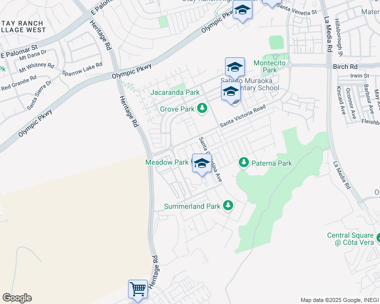 map of restaurants, bars, coffee shops, grocery stores, and more near 1712 Cal Orchid Place in Chula Vista