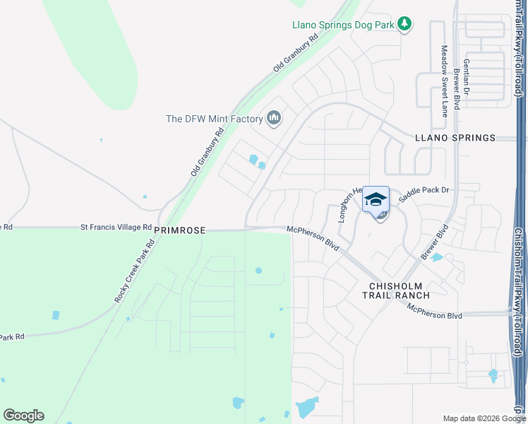 map of restaurants, bars, coffee shops, grocery stores, and more near 9008 Saddle Free Trail in Fort Worth