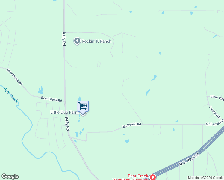 map of restaurants, bars, coffee shops, grocery stores, and more near 9858 McDaniel Road in Fort Worth