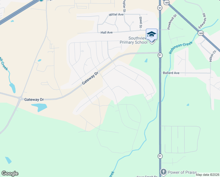 map of restaurants, bars, coffee shops, grocery stores, and more near Gateway Drive in Opelika