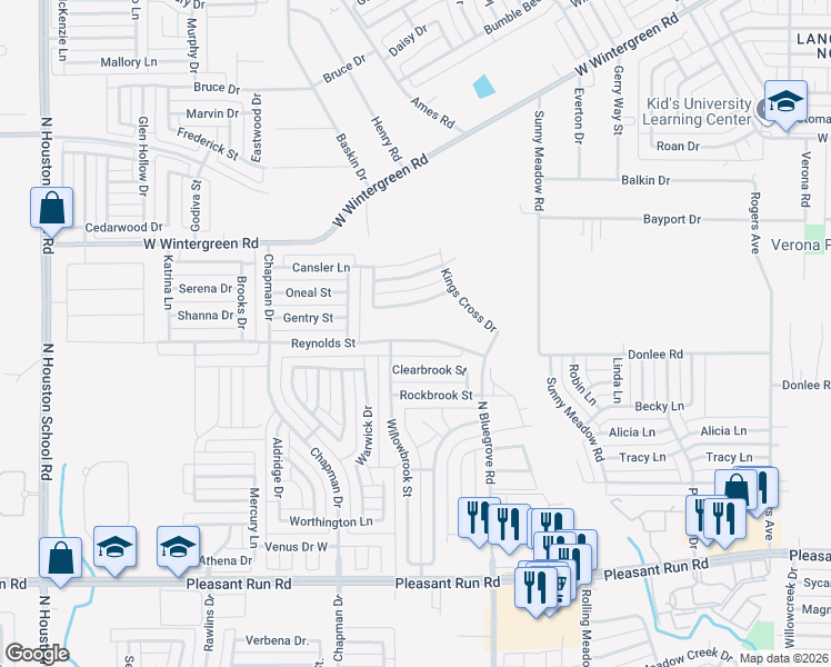 map of restaurants, bars, coffee shops, grocery stores, and more near 1547 Reynolds Street in Lancaster