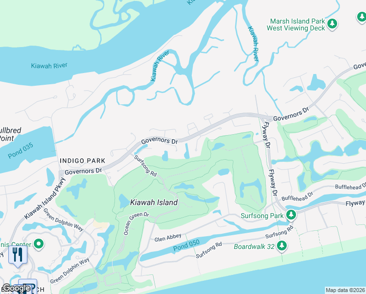 map of restaurants, bars, coffee shops, grocery stores, and more near 37 Berkshire Hall in Johns Island