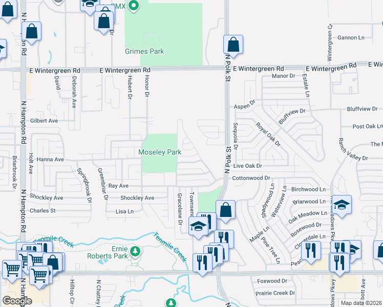 map of restaurants, bars, coffee shops, grocery stores, and more near in DeSoto