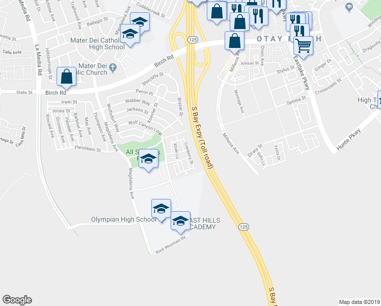map of restaurants, bars, coffee shops, grocery stores, and more near 1824 Mosaic Street in Chula Vista