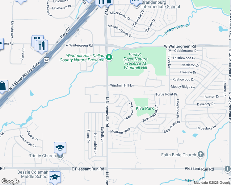 map of restaurants, bars, coffee shops, grocery stores, and more near 1268 Sawsawi Trail in DeSoto