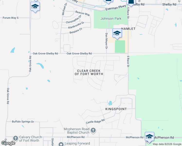 map of restaurants, bars, coffee shops, grocery stores, and more near 1950 Oak Grove Road East in Burleson