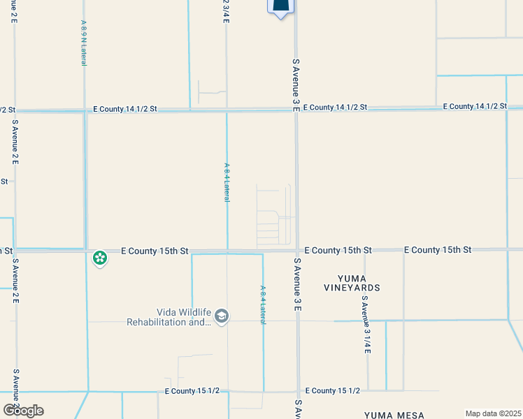 map of restaurants, bars, coffee shops, grocery stores, and more near 14794 South Avenue 3 East in Yuma