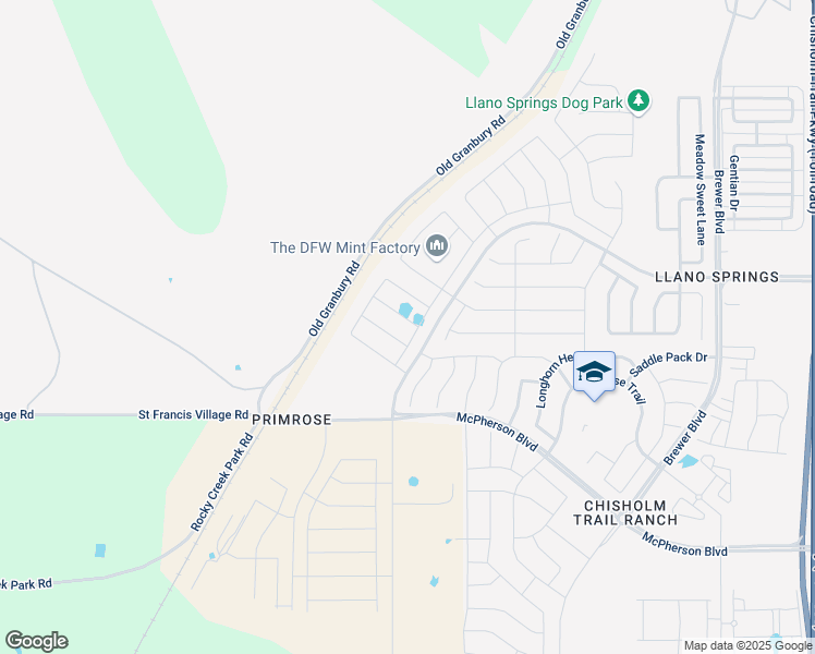 map of restaurants, bars, coffee shops, grocery stores, and more near 9301 Old Granbury Road in Crowley