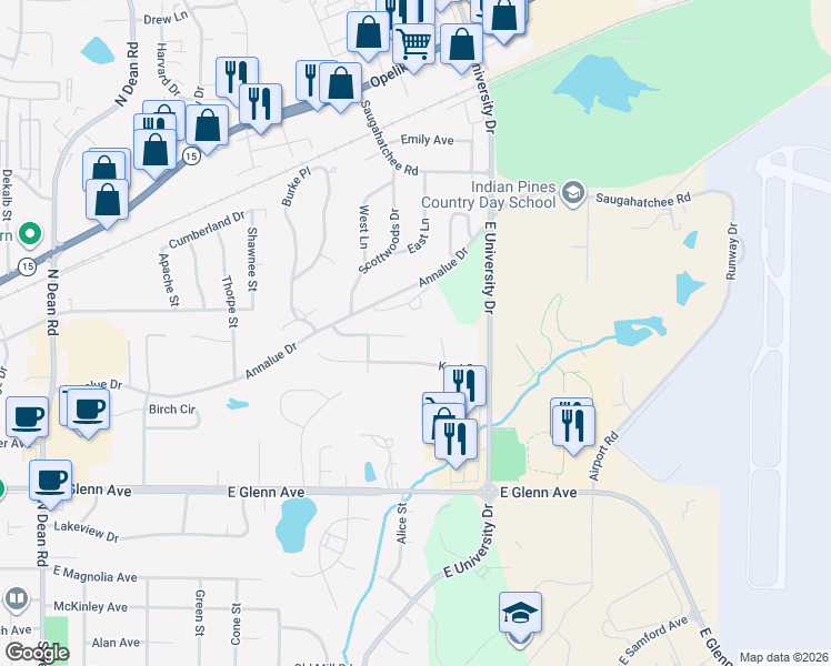map of restaurants, bars, coffee shops, grocery stores, and more near 1407 Kurt Circle in Auburn