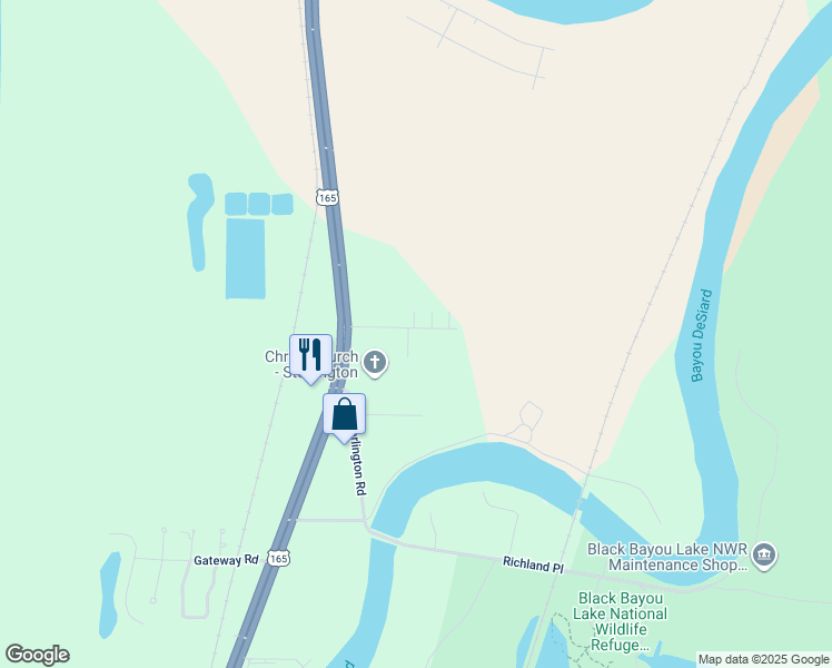 map of restaurants, bars, coffee shops, grocery stores, and more near 7649 U.S. 165 in Monroe