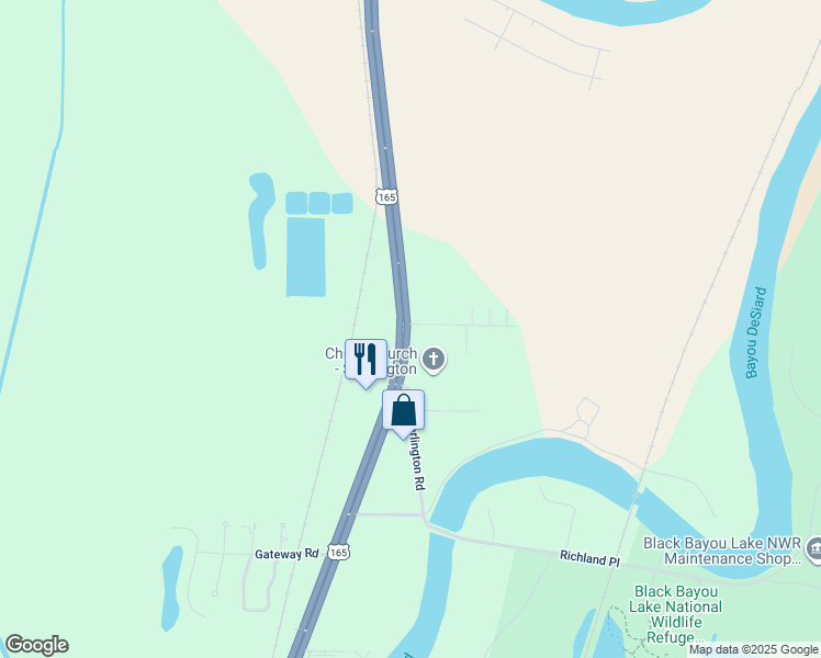 map of restaurants, bars, coffee shops, grocery stores, and more near 7700 U.S. 165 in Monroe