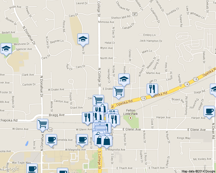 map of restaurants, bars, coffee shops, grocery stores, and more near 505 Heritage Court in Auburn