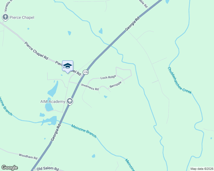 map of restaurants, bars, coffee shops, grocery stores, and more near 241 Inverness Road in Wetumpka