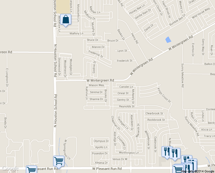 map of restaurants, bars, coffee shops, grocery stores, and more near 1906 Brooks Drive in Lancaster