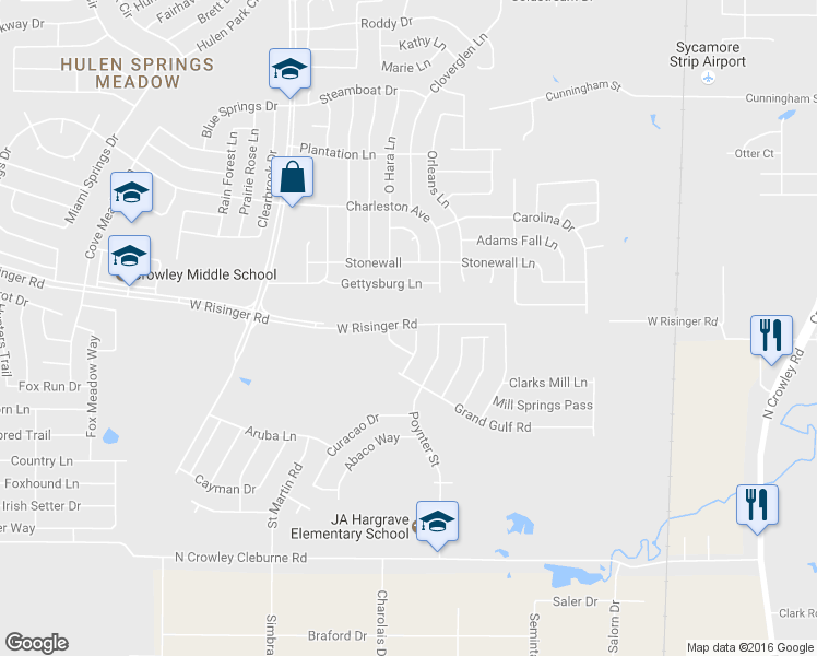 map of restaurants, bars, coffee shops, grocery stores, and more near 8800 Irish Bend Drive in Fort Worth