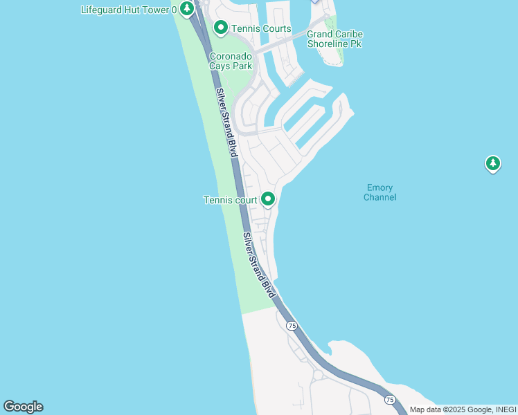 map of restaurants, bars, coffee shops, grocery stores, and more near 6 Tunapuna Lane in Coronado