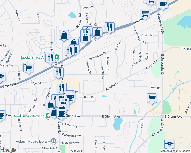 map of restaurants, bars, coffee shops, grocery stores, and more near 1012 Stage Road in Auburn