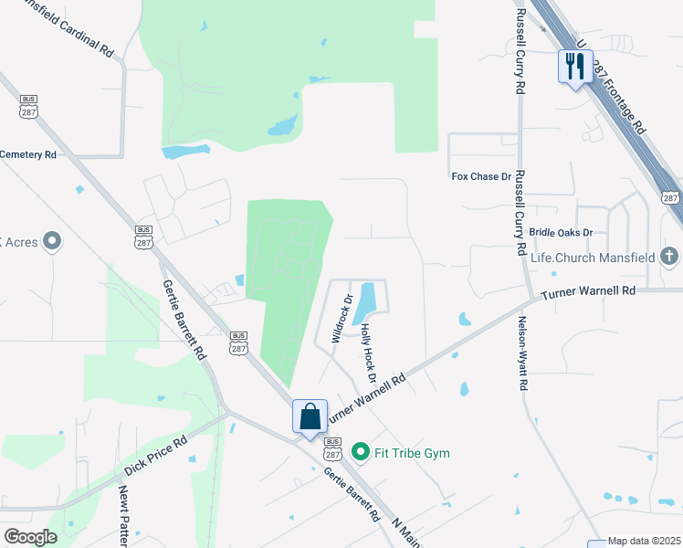 map of restaurants, bars, coffee shops, grocery stores, and more near 4417 Sugar Maple Drive in Arlington