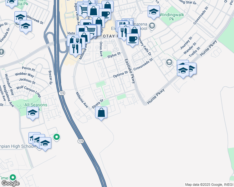 map of restaurants, bars, coffee shops, grocery stores, and more near 2088 Bravo Loop in Chula Vista