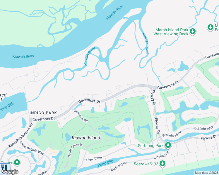 map of restaurants, bars, coffee shops, grocery stores, and more near 65 Clay Hall in Johns Island