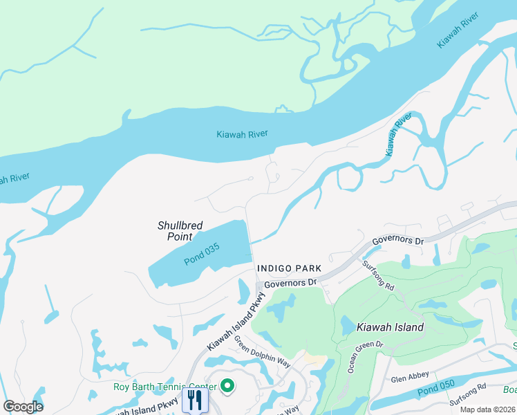 map of restaurants, bars, coffee shops, grocery stores, and more near 96 Rhetts Bluff Road in Kiawah Island