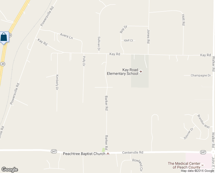 map of restaurants, bars, coffee shops, grocery stores, and more near 572 Barker Road in Byron