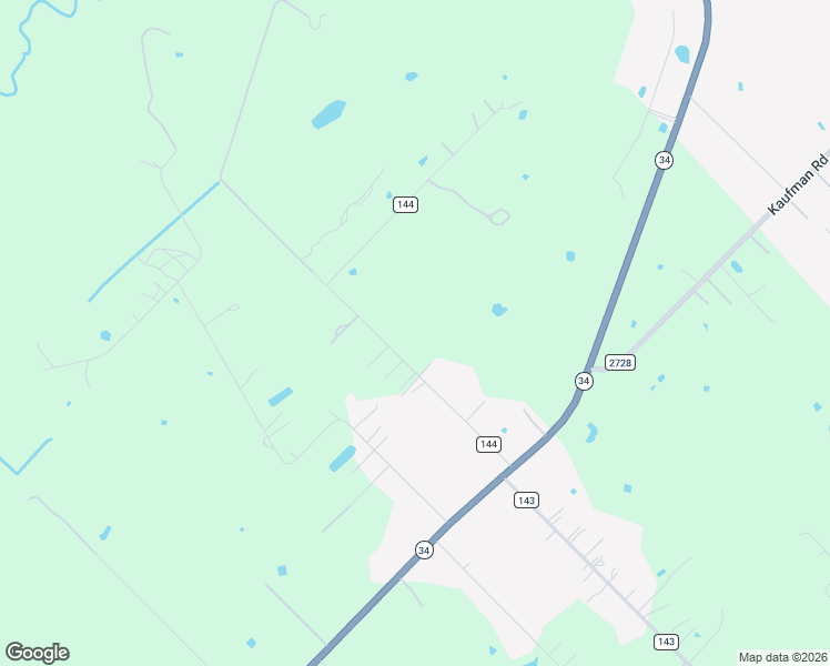 map of restaurants, bars, coffee shops, grocery stores, and more near 1370 County Road 144 in Kaufman