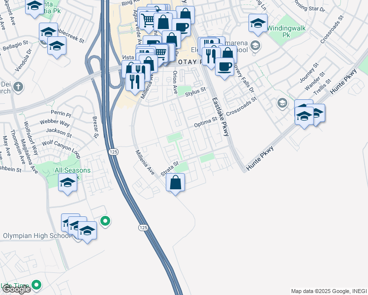 map of restaurants, bars, coffee shops, grocery stores, and more near 1990 Edison Court in Chula Vista