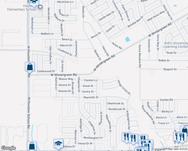 map of restaurants, bars, coffee shops, grocery stores, and more near 1733 Cansler Lane in Lancaster