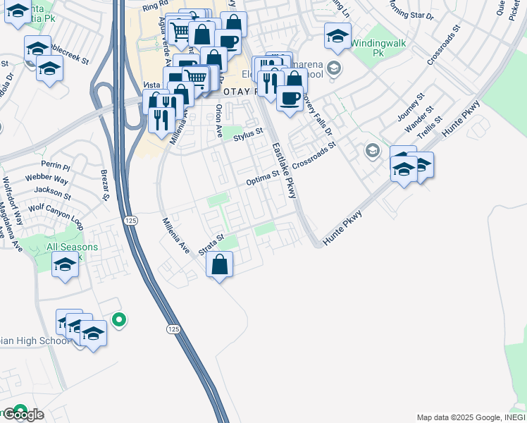 map of restaurants, bars, coffee shops, grocery stores, and more near 2065 Bravo Loop in Chula Vista