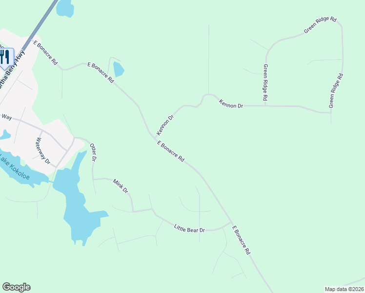 map of restaurants, bars, coffee shops, grocery stores, and more near 1105 East Bonacre Road in Cataula