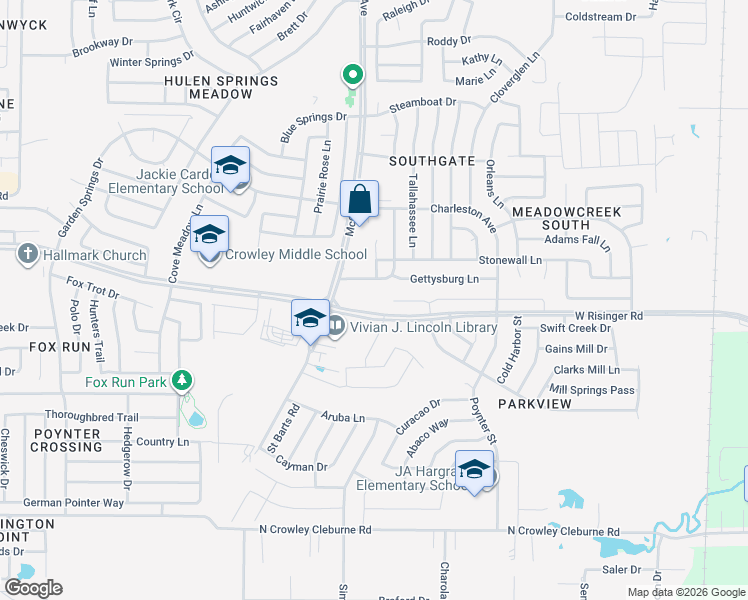 map of restaurants, bars, coffee shops, grocery stores, and more near 8751 McCart Avenue in Fort Worth