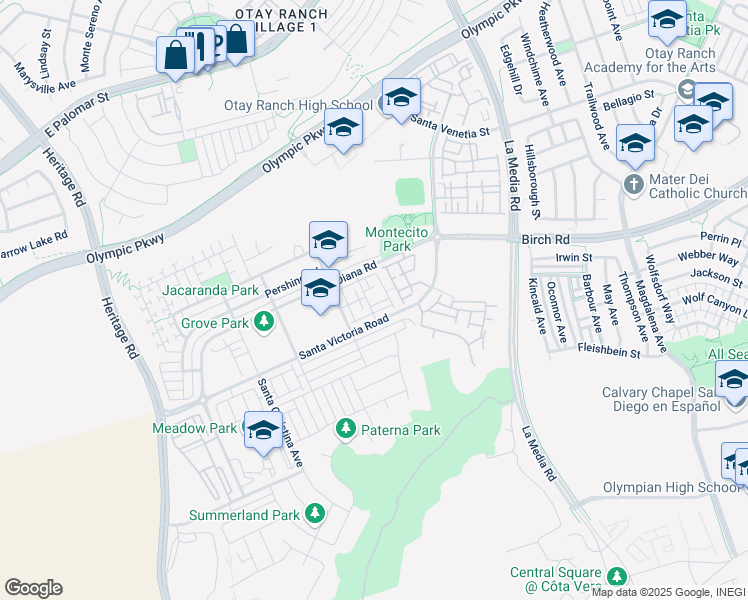 map of restaurants, bars, coffee shops, grocery stores, and more near 1634 Sanderling Avenue in Chula Vista