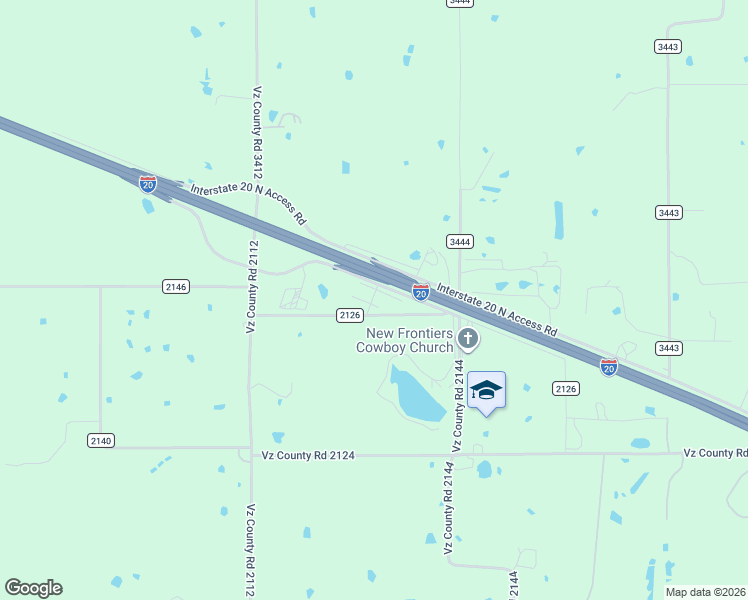 map of restaurants, bars, coffee shops, grocery stores, and more near County Road 2126 in Wills Point