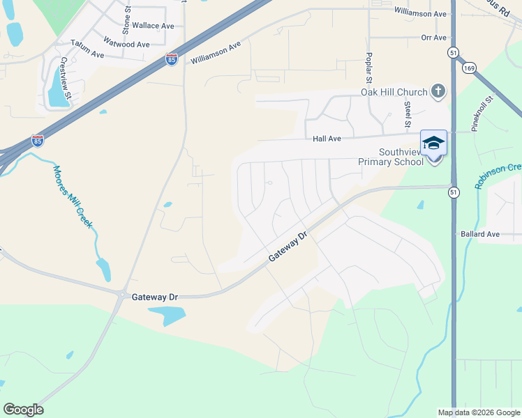 map of restaurants, bars, coffee shops, grocery stores, and more near 2716 Tara Court in Opelika