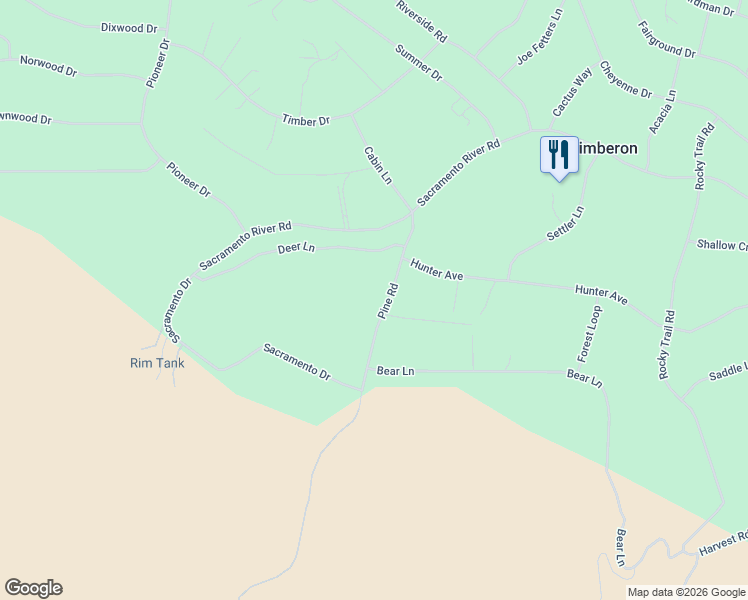 map of restaurants, bars, coffee shops, grocery stores, and more near 32-86 Pine Road in Timberon