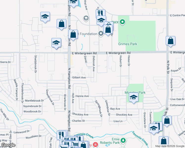 map of restaurants, bars, coffee shops, grocery stores, and more near 1409 Deborah Avenue in DeSoto