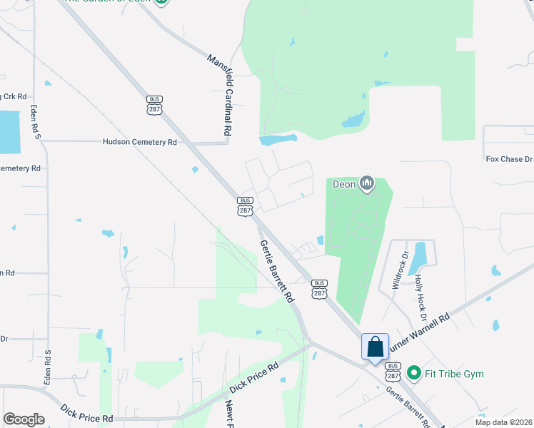 map of restaurants, bars, coffee shops, grocery stores, and more near 7949 Mansfield Highway in Kennedale