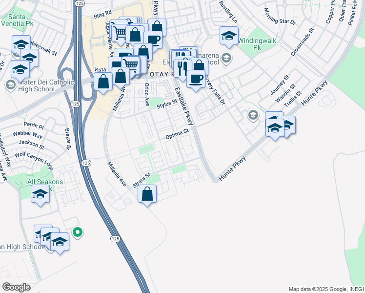 map of restaurants, bars, coffee shops, grocery stores, and more near Tango Loop in Chula Vista