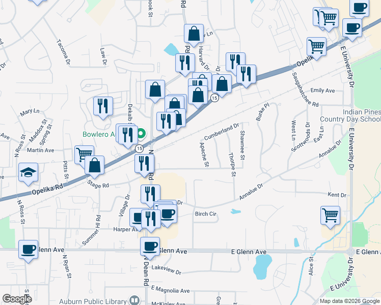 map of restaurants, bars, coffee shops, grocery stores, and more near 931 Stage Road in Auburn