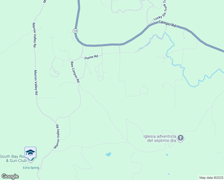map of restaurants, bars, coffee shops, grocery stores, and more near 18174 Bee Canyon Road in Dulzura