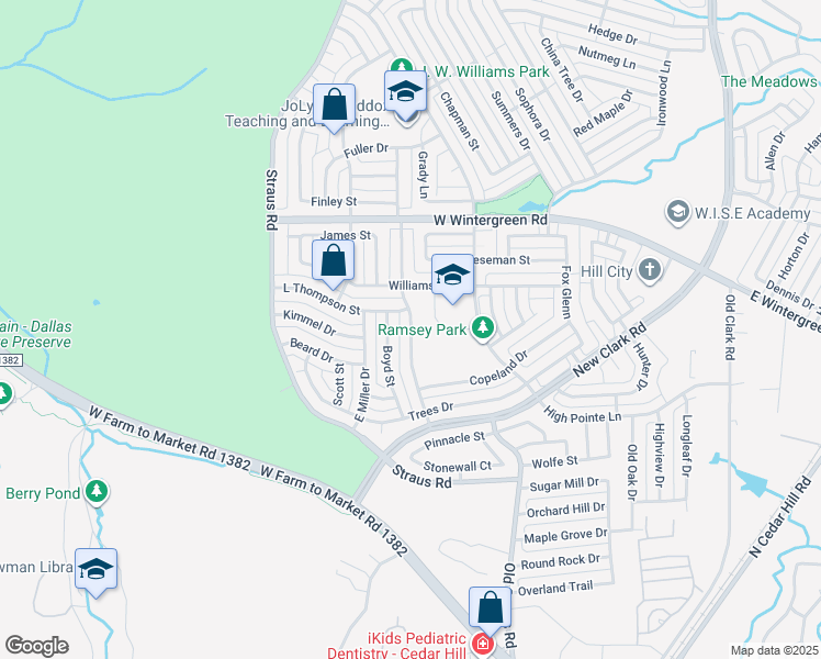 map of restaurants, bars, coffee shops, grocery stores, and more near 1338 Middleton Drive in Cedar Hill