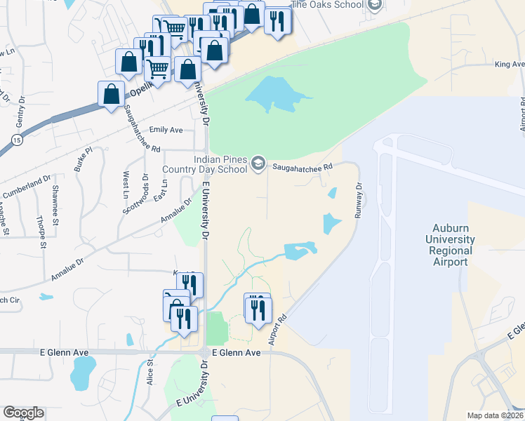 map of restaurants, bars, coffee shops, grocery stores, and more near 601-667 Anders Court in Auburn